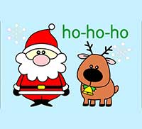 Санта  и олень hо-ho-ho