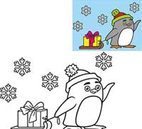 Пингвин новогодний